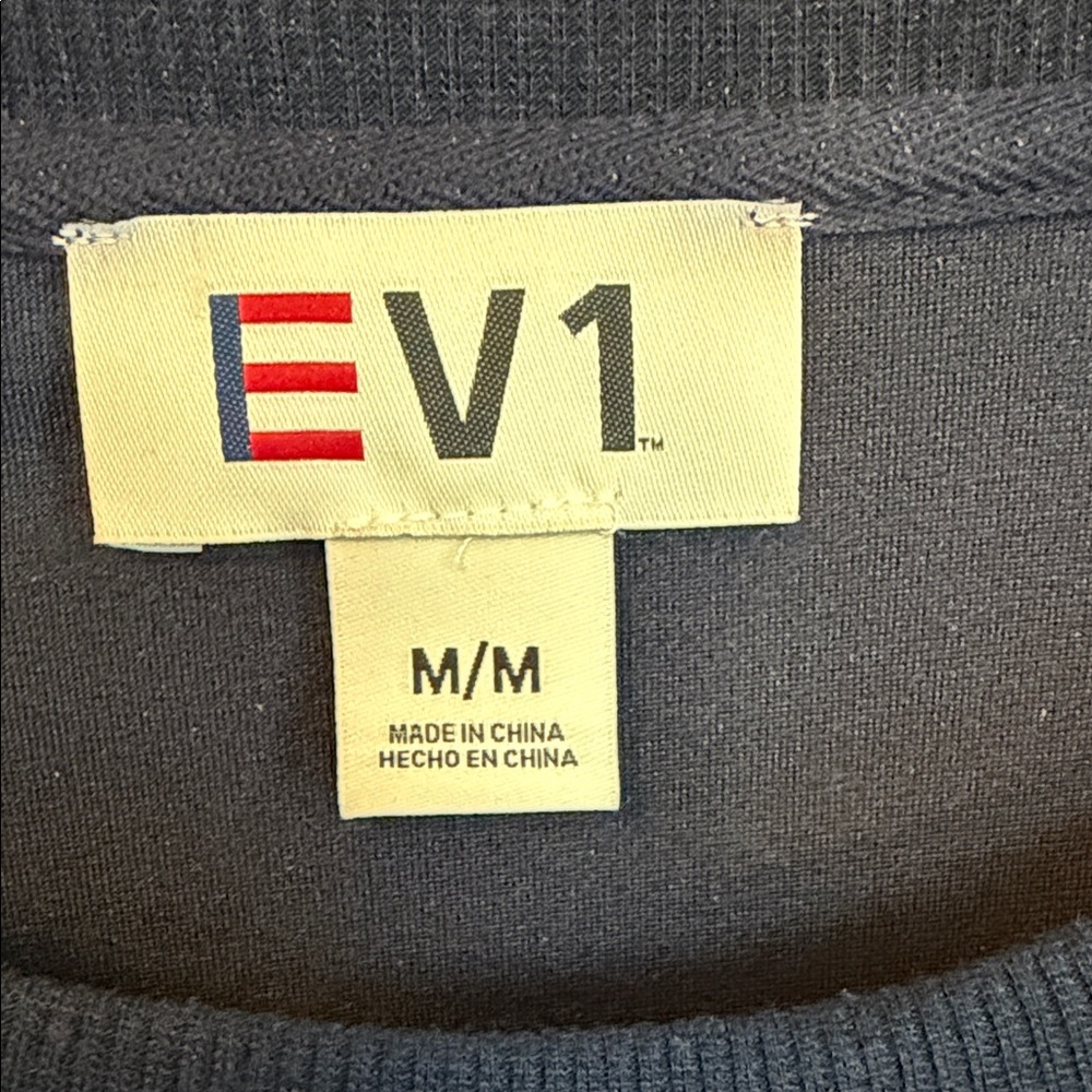 EV1 Women's Size Medium Navy Sweater with Red and White Accents - Picture 2 of 5